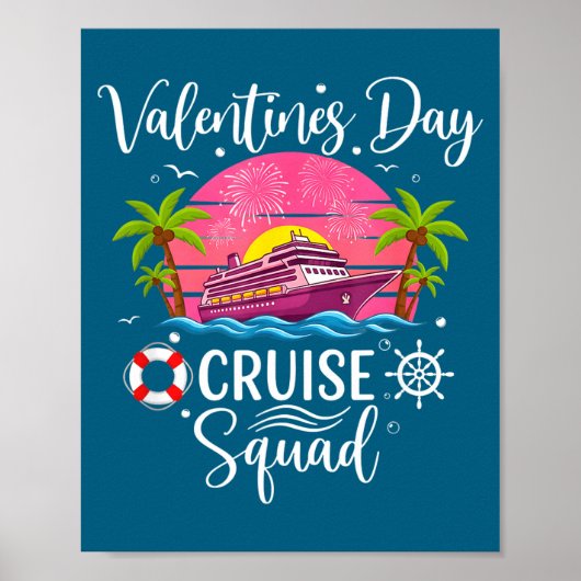 Mens Cute Valentines Day Cruise Squad 20026 Design Poster (Vorne)