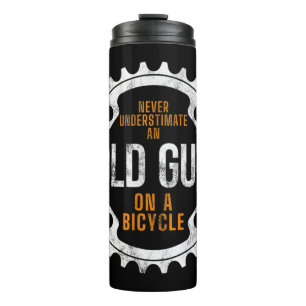 Mens Cycling - Never Underestimate An Old Guy On A Thermosbecher