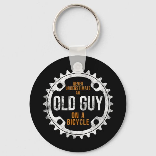 Mens Cycling - Unterschätzen Sie nie einen alten T Schlüsselanhänger (Vorderseite)