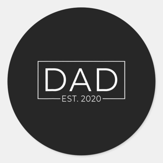 Mens Dad Est 2020 Shirt Dad Gift New Years Pregnan Runder Aufkleber (Vorderseite)