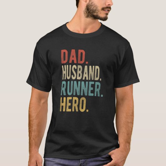 Mens Dad Husband Runner Hero T-Shirt (Vorderseite)