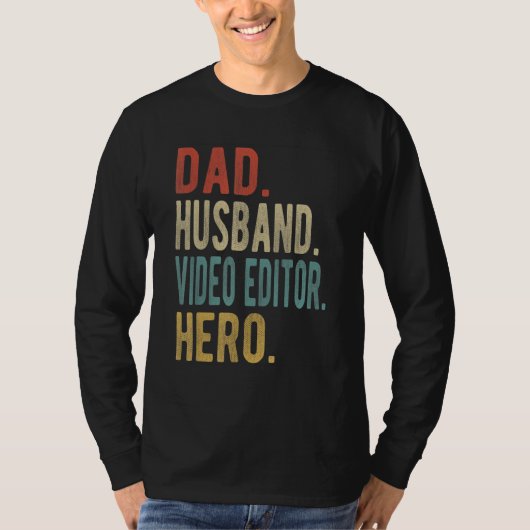 Mens Dad Husband Video Editor Hero T-Shirt (Vorderseite)