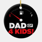 Mens Dad of 4 Kids from Sons Daughters Fathers Keramik Ornament (Hinten)