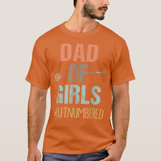 Mens Dad of GirlsOutnumbered Fathers Day  T-Shirt