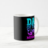 Mens Dad Of Twins Mermaid Father's Day Pregnancy A Kaffeetasse (VorderseiteRechts)