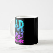 Mens Dad Of Twins Mermaid Father's Day Pregnancy A Kaffeetasse (Vorderseite Links)
