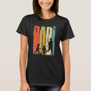 Mens Dad With 2 Children, Father Of Two Children W T-Shirt