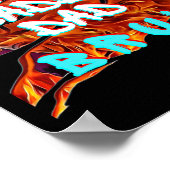 Mens Dada Daddy Vater Bruh Fire Bysketbyll Fun Fat Poster (Ecke)