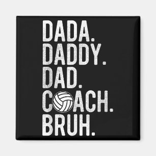 Mens Dada Daddy Vater Bruh Vintag Volleyball Coach Magnet