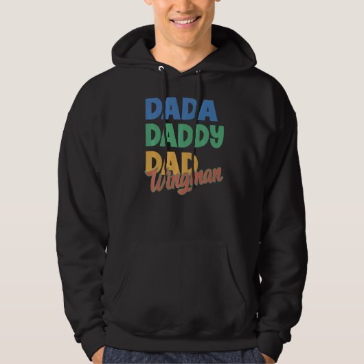 Mens Dada Daddy Vater Wingman Hoodie (Vorderseite)