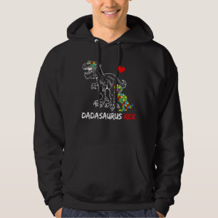 Mens Dadasaurus Daddy Rex Autism Awareness Autisti Hoodie