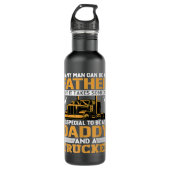 Mens Daddy And a Trucker Quote Semi Truck Driver M Edelstahlflasche (Vorderseite)