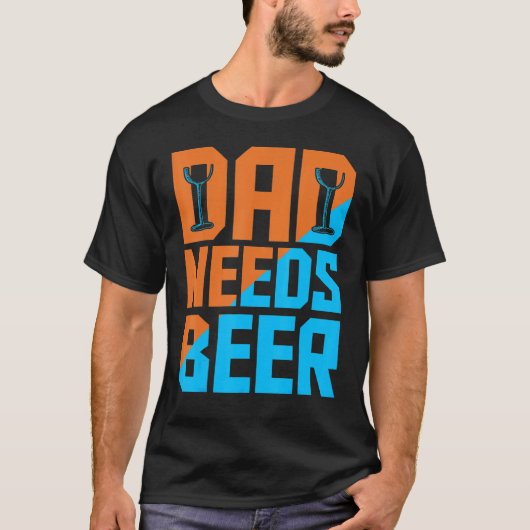 Mens Daddy braucht einen Biervatertag T-Shirt (Vorderseite)