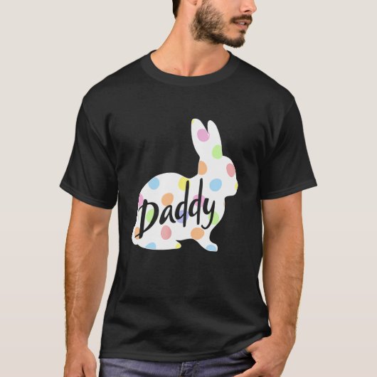 Mens Daddy Bunny Easter Egg Polka Dot Bunny Rabbit T-Shirt (Vorderseite)