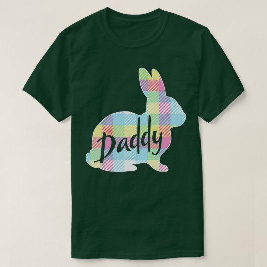 Mens Daddy Bunny Rabbit Pastel Karierter Vater Vat T-Shirt (Design vorne)
