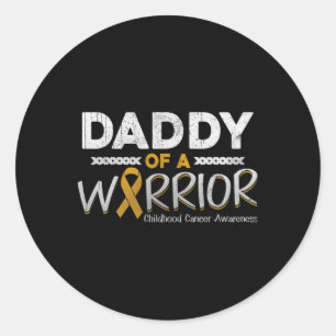 Mens Daddy eines Kriegers im Kindesalter Runder Aufkleber