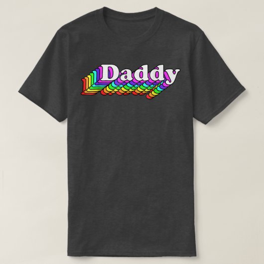 Mens Daddy, Gay Daddy Bear, Retro LGBT Rainbow, LG T-Shirt (Design vorne)