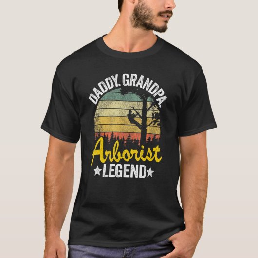 Mens Daddy Grandpa Arborist Legend Tree Klettern D T-Shirt (Vorderseite)