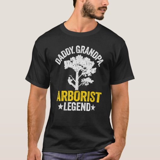 Mens Daddy Grandpa Arborist Legend Tree Klettern D T-Shirt (Vorderseite)