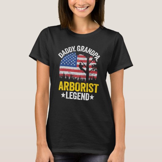 Mens Daddy Grandpa Arborist Legend US American Fla T-Shirt (Vorderseite)