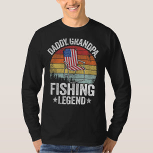 Mens Daddy Grandpa Fishing Legend Vater American F T-Shirt