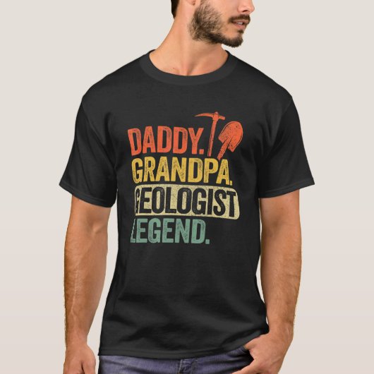 Mens Daddy Grandpa Geology Legend Rock Collector G T-Shirt (Vorderseite)