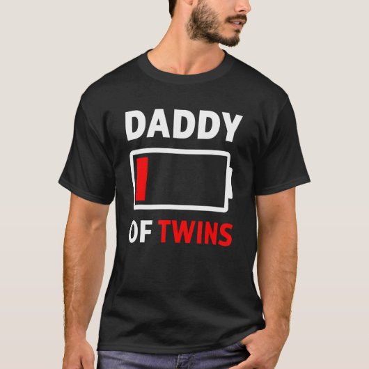 Mens Daddy of Twins Low-Akku-T-Shirts Niedlich Zwi T-Shirt (Vorderseite)