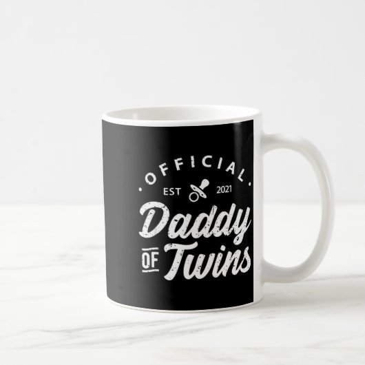 Mens Daddy Of Twins Shirt Funny New Dad To Be Expe Kaffeetasse (Rechts)