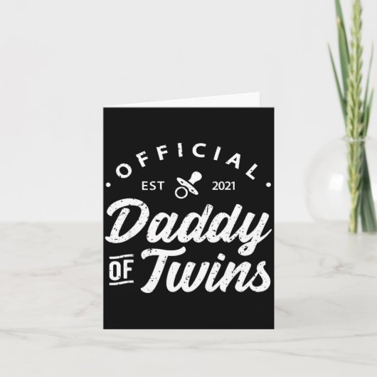 Mens Daddy Of Twins Shirt Funny New Dad To Be Expe Karte (Vorderseite)