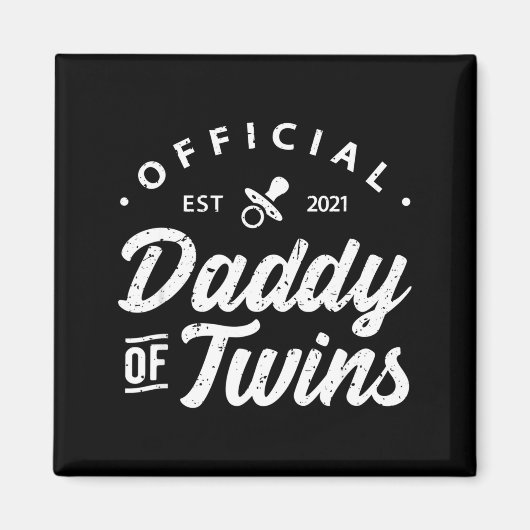 Mens Daddy Of Twins Shirt Funny New Dad To Be Expe Magnet (Vorne)