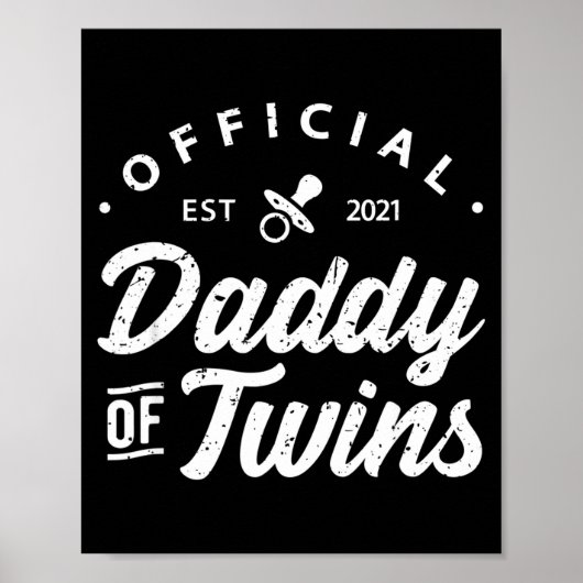 Mens Daddy Of Twins Shirt Funny New Dad To Be Expe Poster (Vorne)
