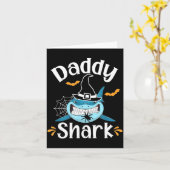 Mens Daddy Shark Funny Halloween Daddy Announcemen Karte (Gelbe Blume)