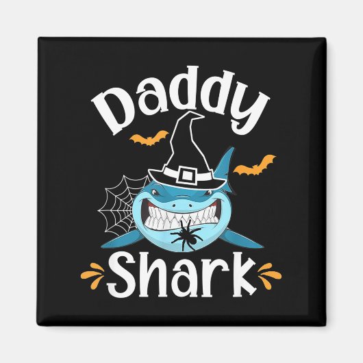 Mens Daddy Shark Funny Halloween Daddy Announcemen Magnet (Vorne)