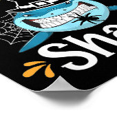 Mens Daddy Shark Funny Halloween Daddy Announcemen Poster (Ecke)