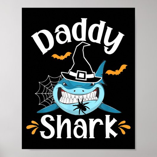 Mens Daddy Shark Funny Halloween Daddy Announcemen Poster (Vorne)