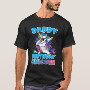 Mens Daddy vom Geburtstag Einhorn Dabbing Unicorn T-Shirt