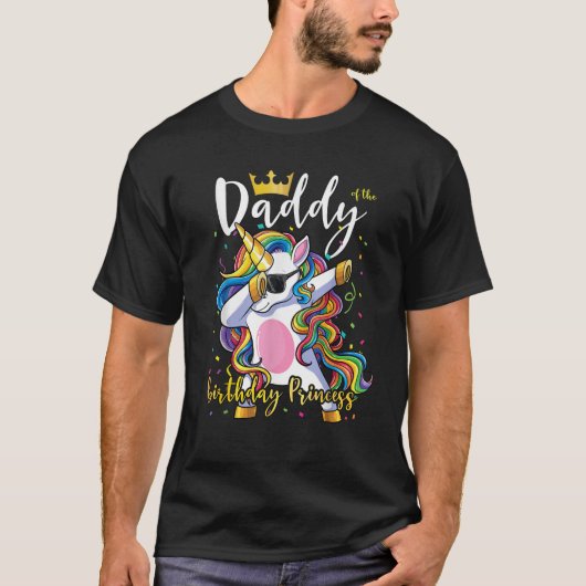 Mens Daddy von der Geburt Prinzessin Shirt Unicorn (Vorderseite)