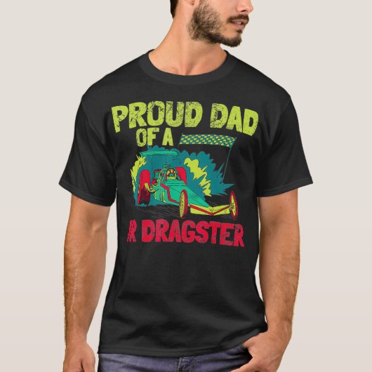 Mens Daddy von Junior Dragster Drag Racing T-Shirt (Vorderseite)