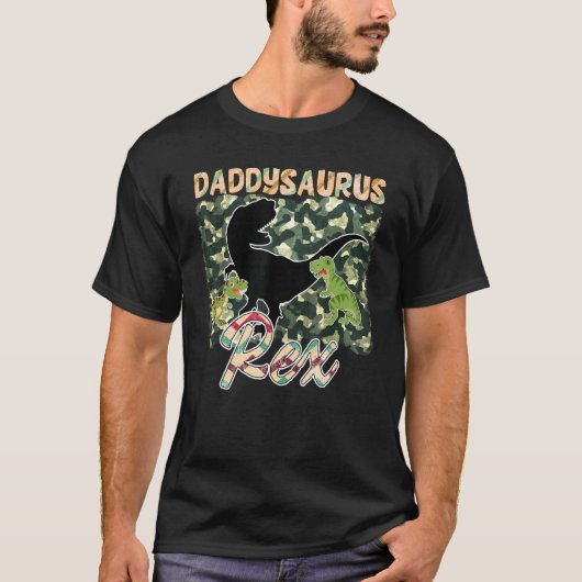 Mens Daddysaurus Rex Fun Camouflage Design T-Shirt (Vorderseite)