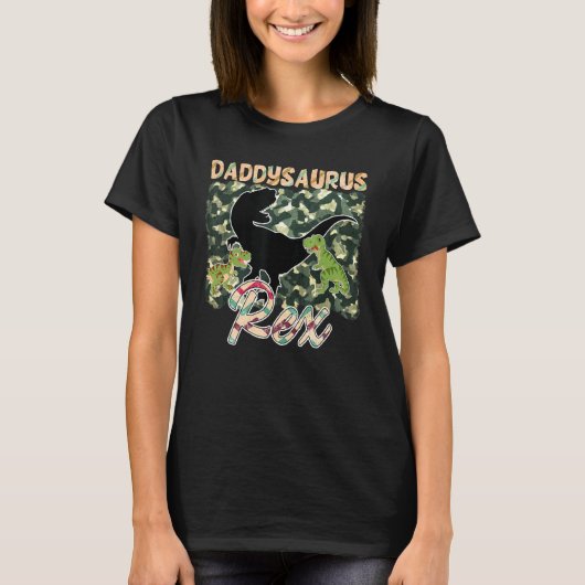 Mens Daddysaurus Rex Fun Camouflage Design T-Shirt (Vorderseite)