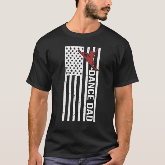 Mens Dance Dad US Flag Dancing Father Of A Dancer  T-Shirt (Vorderseite)