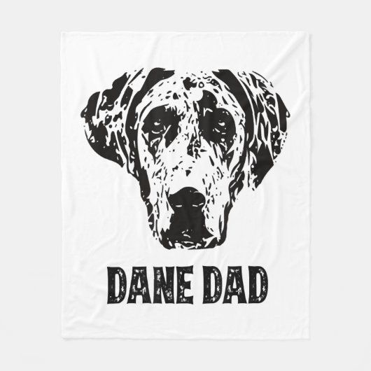Mens Dane Vater - Großer Dane Vater Fleecedecke (Vorderseite)