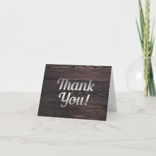 Mens danke Card Wood Rustic Brown Country