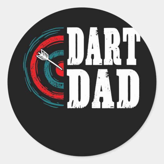 Mens Dart Dad Darts Player Father Dartboard Runder Aufkleber (Vorderseite)