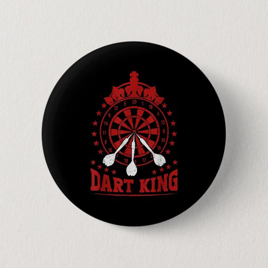 Mens Dart Player Cool zitieren den Dartkönig Button (Vorderseite)