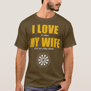 Mens Dartboard Graphic Dart Player I Liebe T-Shirt