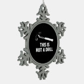 Mens, das ist kein treibender, sonniger Vater Schneeflocken Zinn-Ornament (Links)