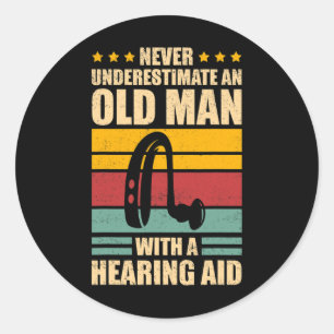 Mens Deaf Awareness ASL und Deaf Pride Runder Aufkleber