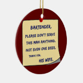 Mens Dear Barkeeper trinkt Keramik Ornament (Rechts)