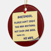 Mens Dear Barkeeper trinkt Keramik Ornament (Links)